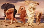 Frederick Leighton Greek Girls Picking up Pebbles by the Sea Spain oil painting artist